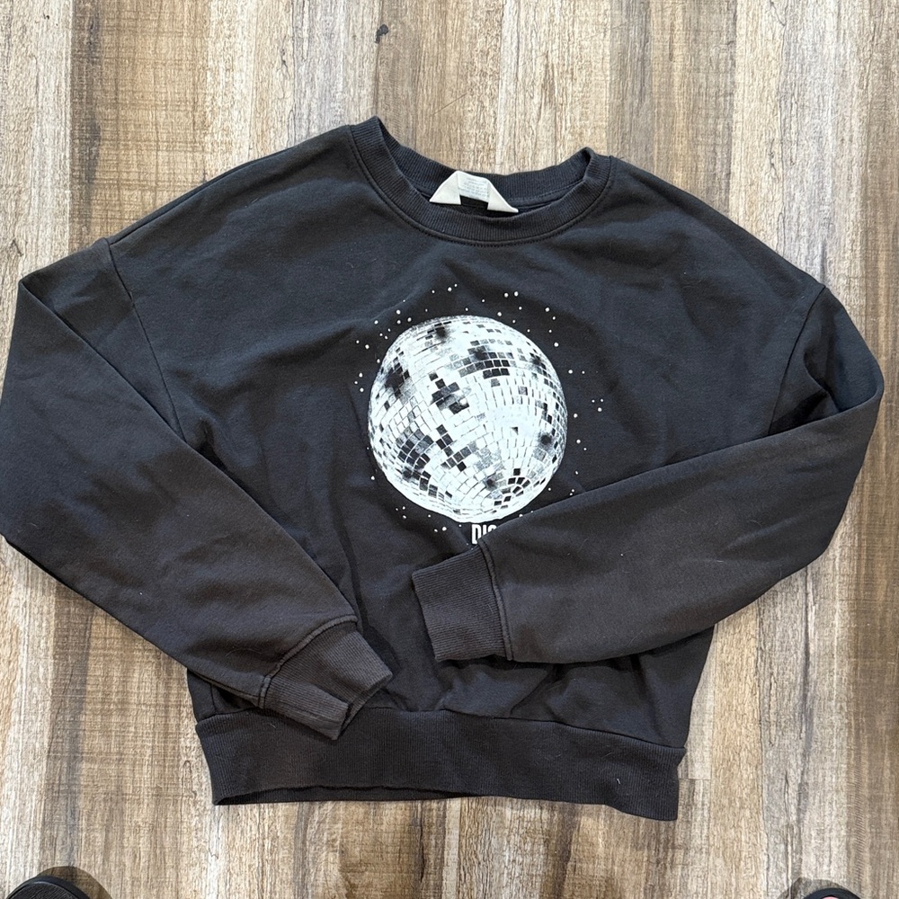 H&M Black Sweatshirt with Silver Disco Ball